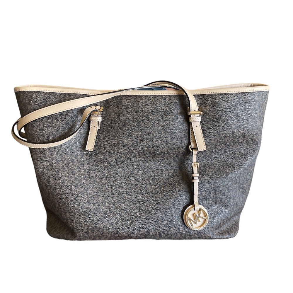 MICHAEL Michael Kors Jet Set Travel Signature Brown Tote